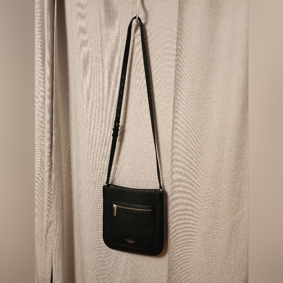 Kate Spade Lelia Zip Top Black Pebbled Leather Purse/ Crossbody LIKE NEW - Picture 9 of 16